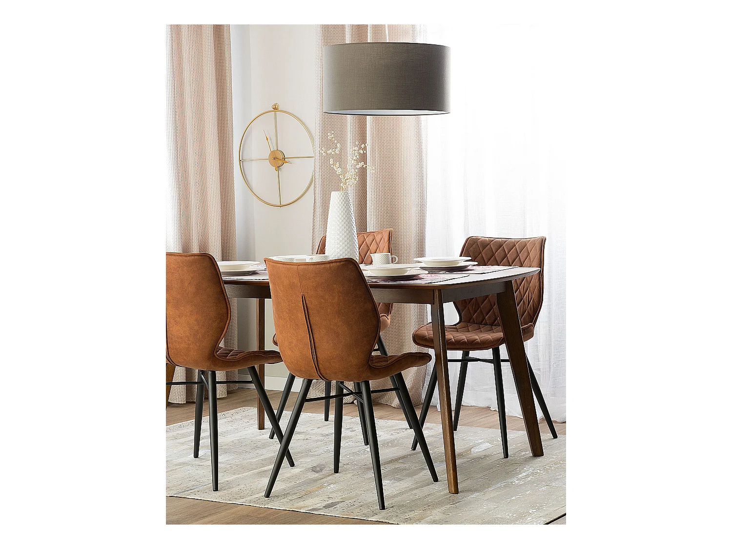 Zestaw 2 krzeseł do jadalni LISLE Złoty brąz