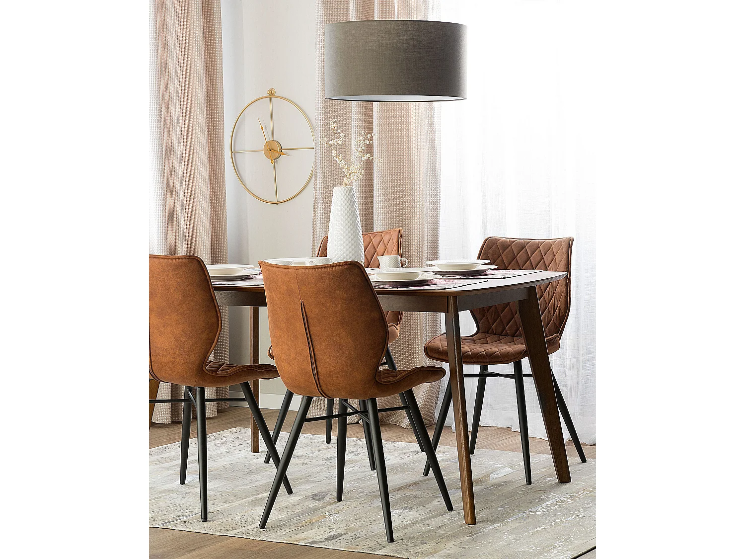 Lot de 2 chaises de salle à manger LISLE Marron doré