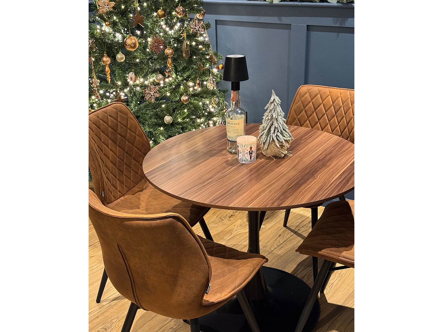 Conjunto de 2 sillas de comedor LISLE Marrón dorado