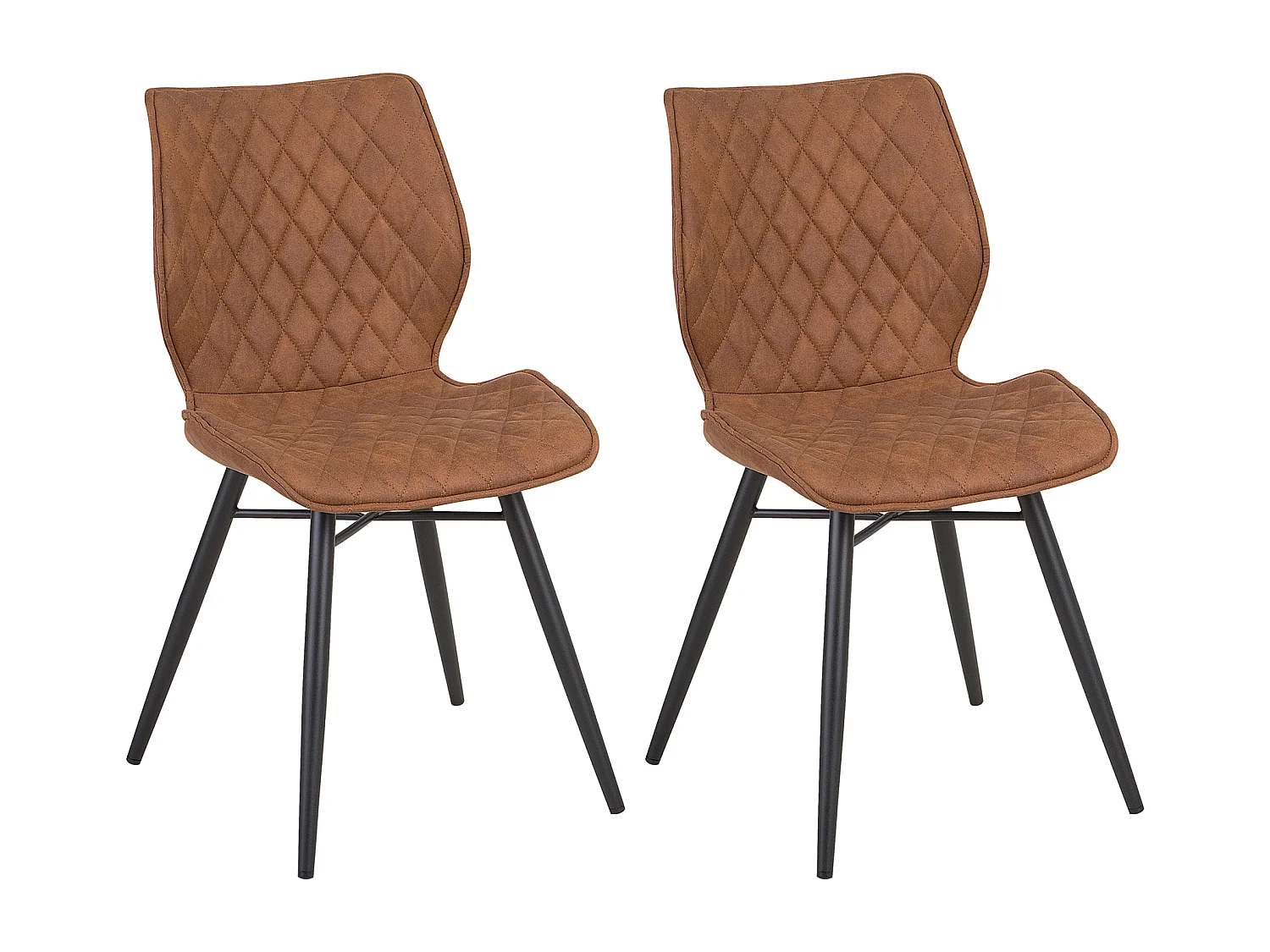 Lot de 2 chaises de salle à manger LISLE Marron doré