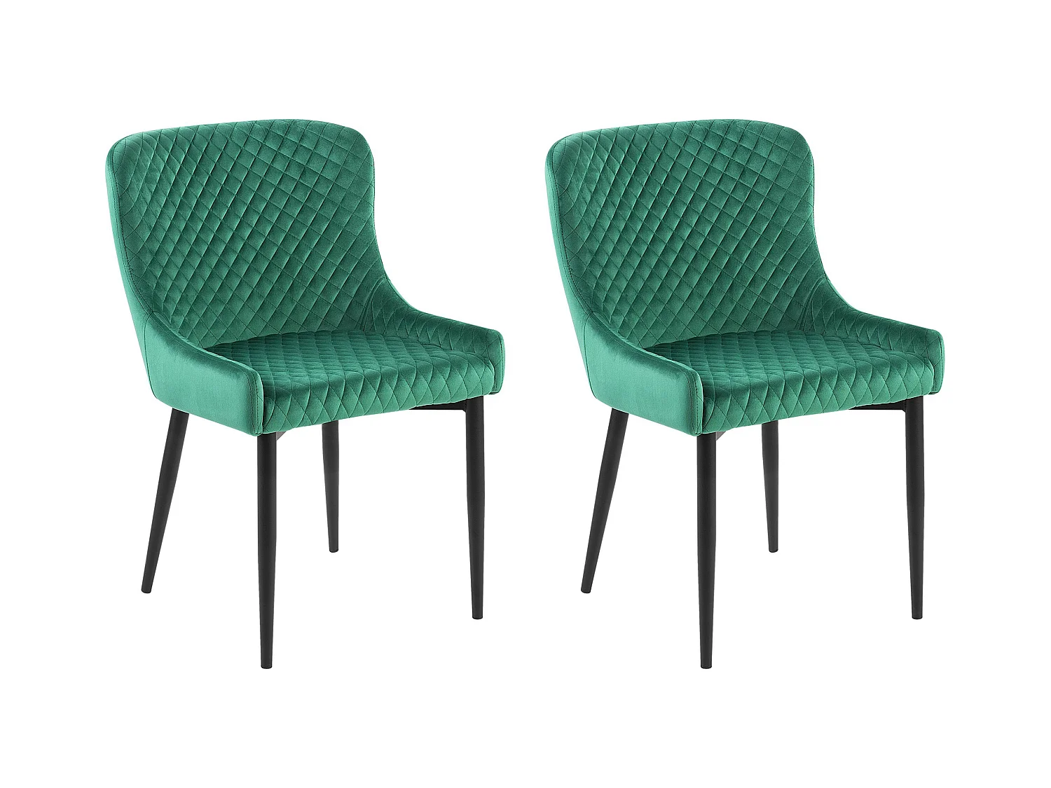 Set van 2 eetkamerstoelen SOLANO Fluweel Groen