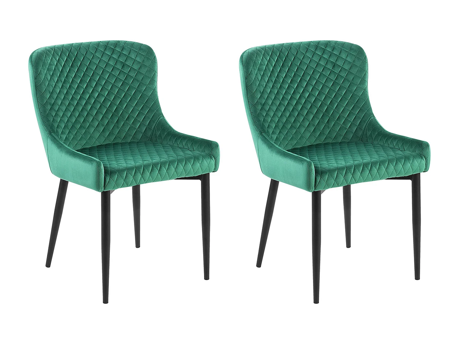 Set van 2 eetkamerstoelen SOLANO Fluweel Groen