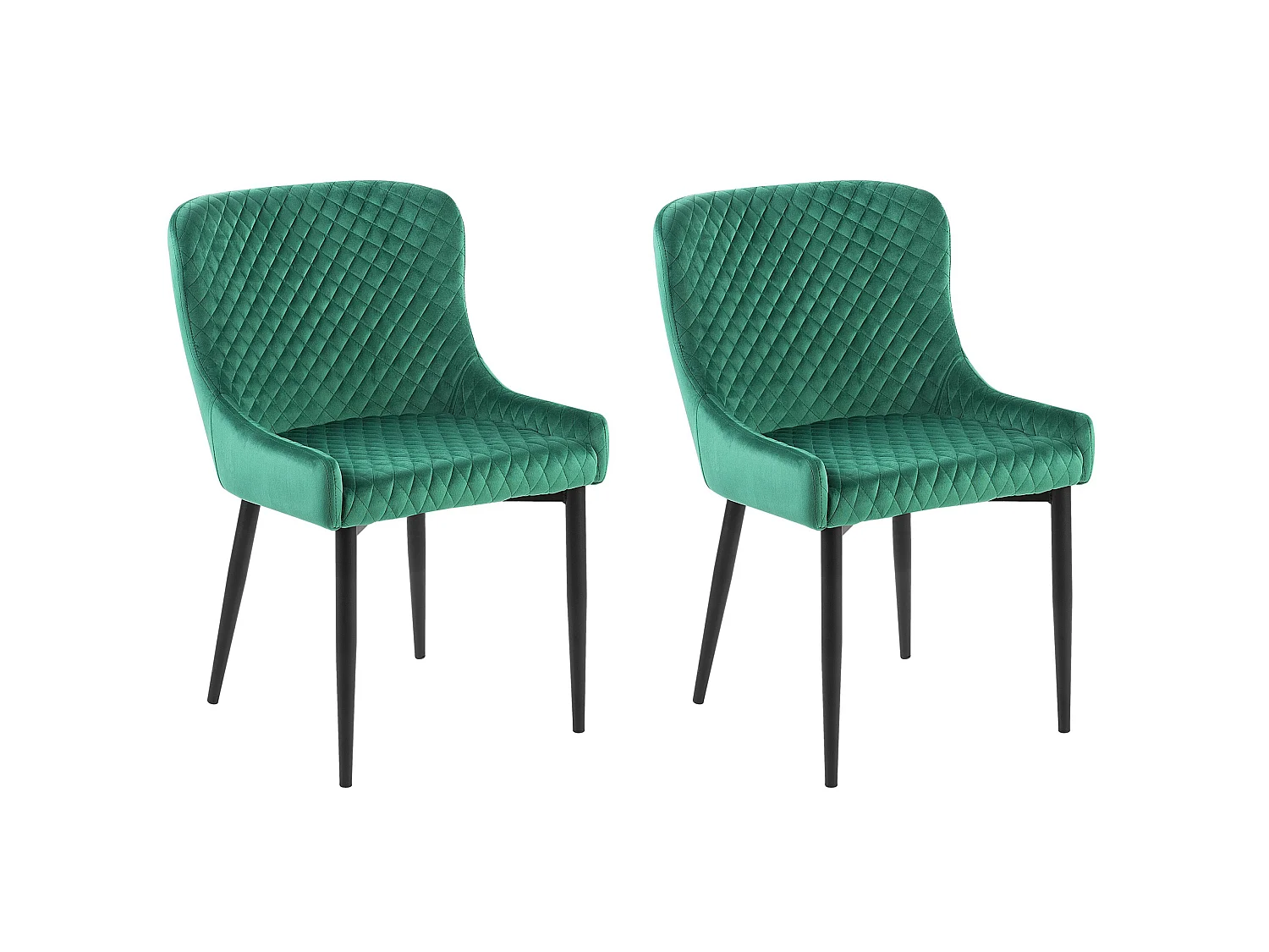 Set van 2 eetkamerstoelen SOLANO Fluweel Groen