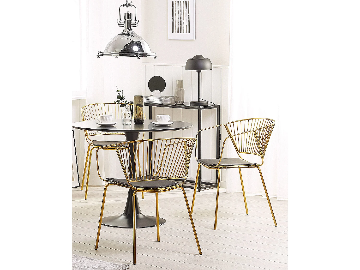 Set van 2 eetkamerstoelen RIGBY Metaal Goud