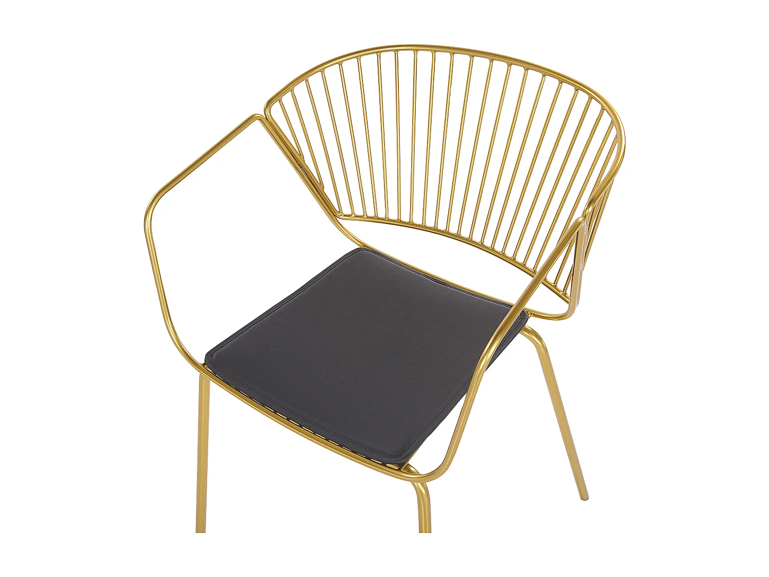 Set mit 2 Esszimmerstühlen Gold Metall Schwarz Kunstleder Rigby