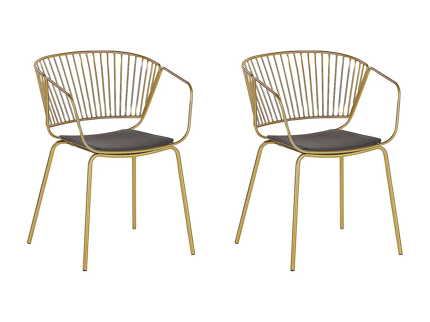 Lot de 2 chaises de salle à manger RIGBY Métal Doré