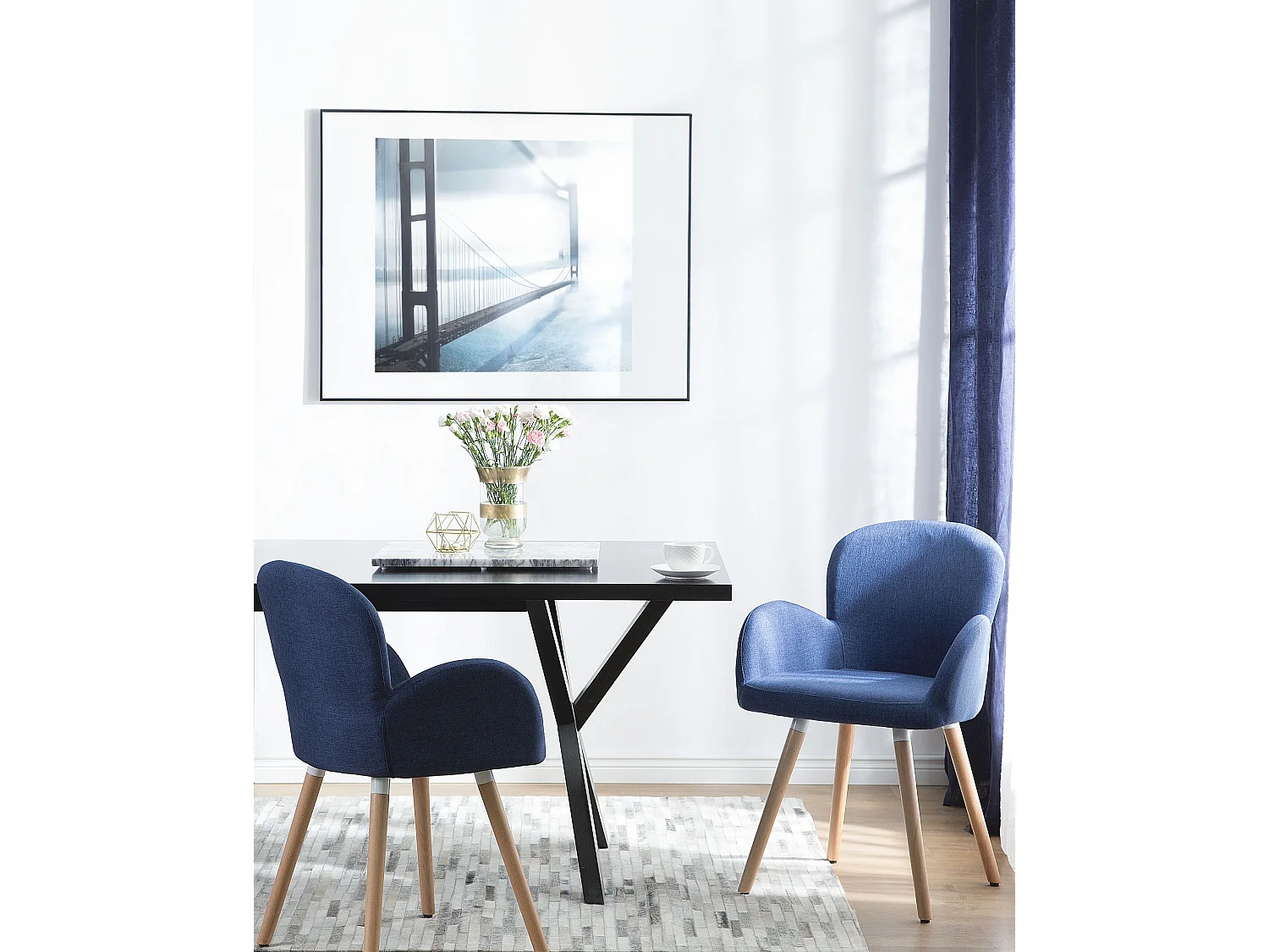 Set van 2 eetkamerstoelen BROOKVILLE Marineblauw