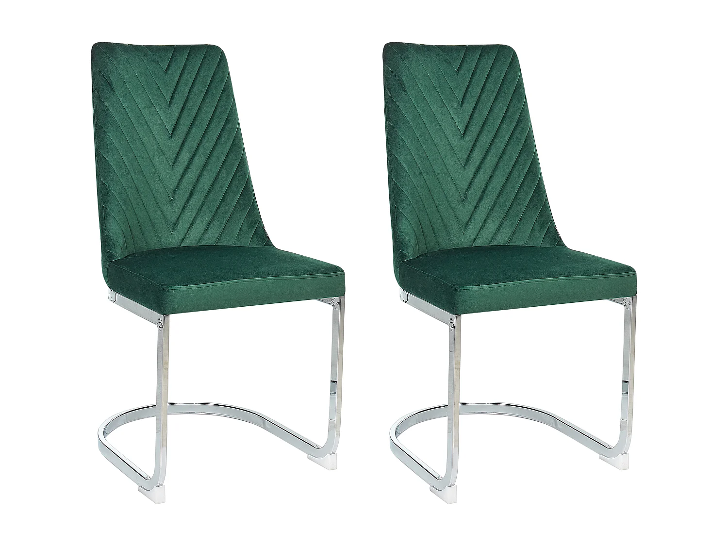 Lot de 2 chaises de salle à manger ALTOONA Velours Vert émeraude