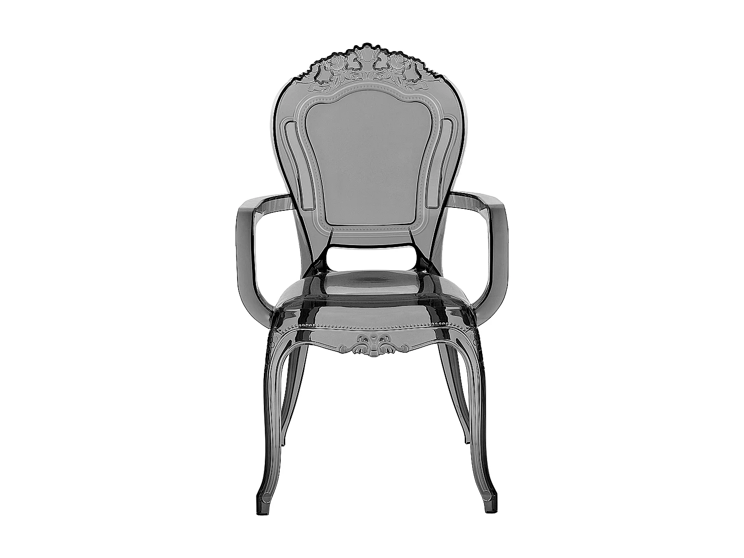 Barock 2 Stühle mit Armlehnen Kunststoff 2er Set transparent schwarz Vermont II