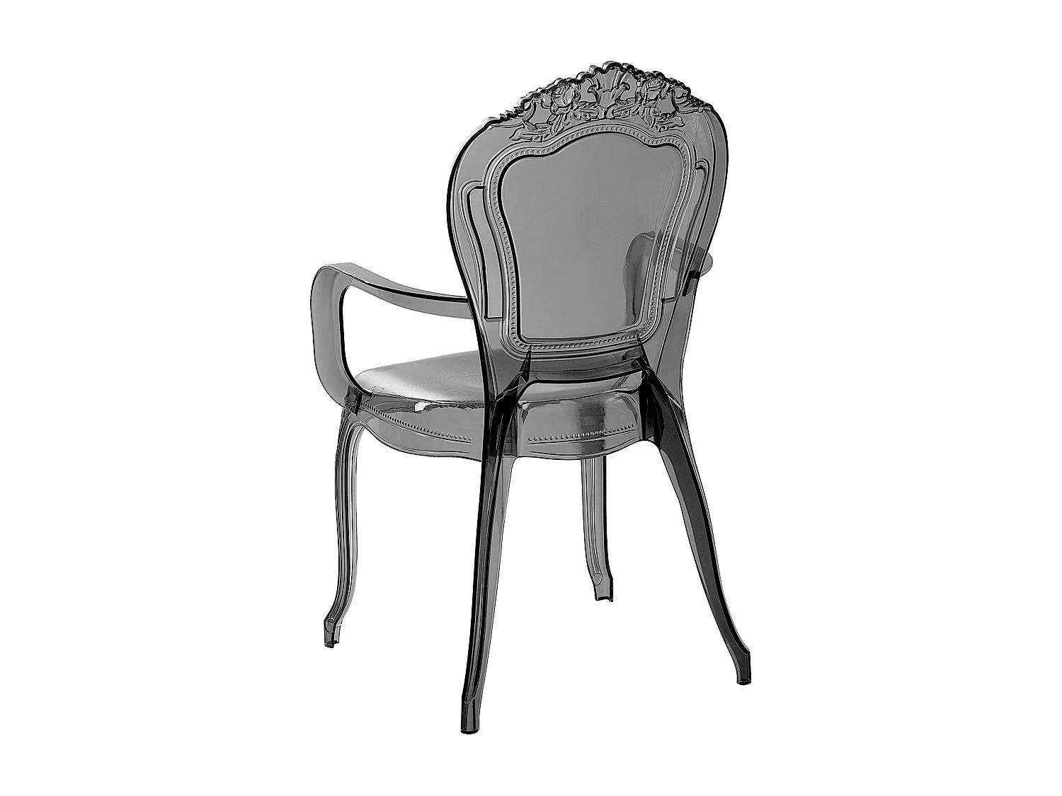 Barock 2 Stühle mit Armlehnen Kunststoff 2er Set transparent schwarz Vermont II