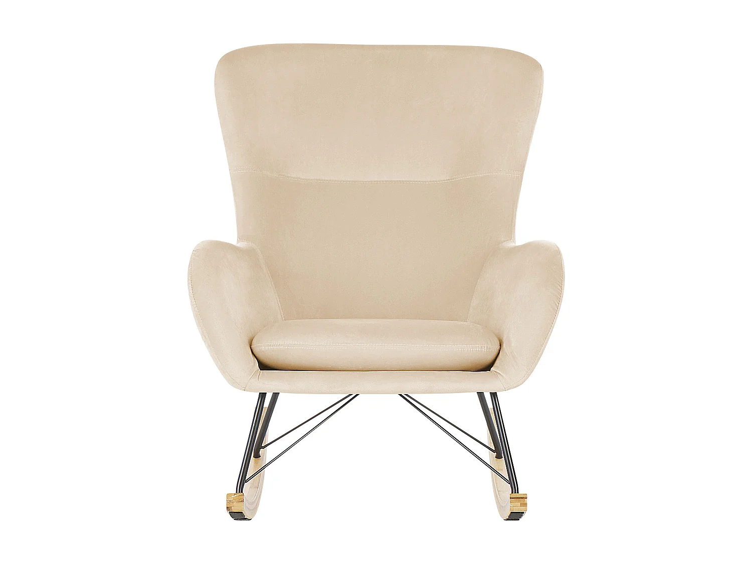 Stilvolles Schaukelsessel mit samtigem Polsterbezug beige Ellan