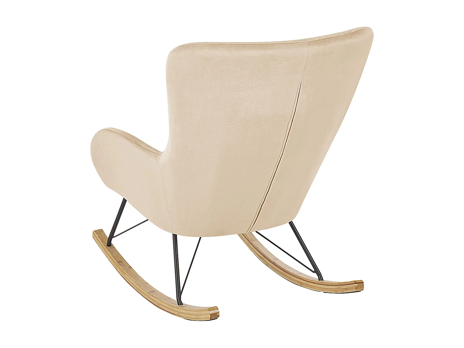 Stilvolles Schaukelsessel mit samtigem Polsterbezug beige Ellan