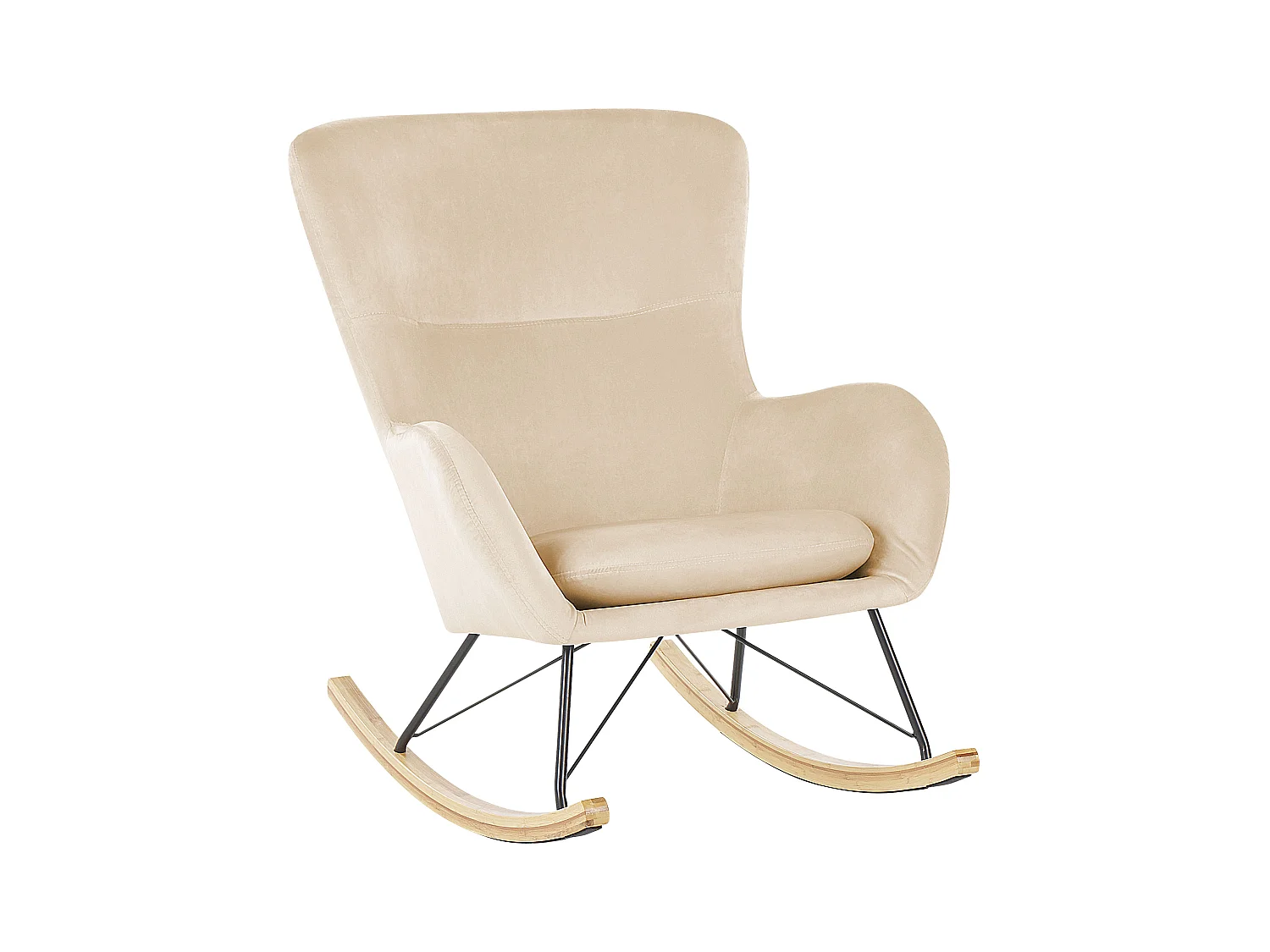 Fauteuil à bascule ELLAN Velours Beige