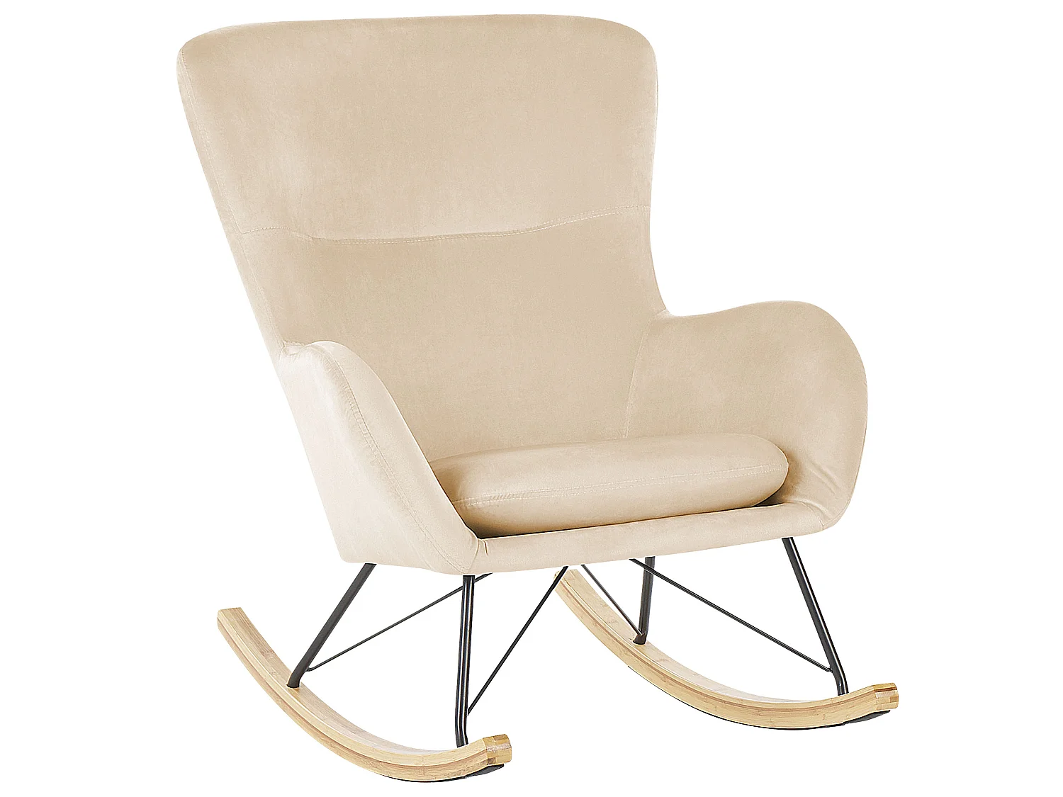 Rocking Chair ELLAN Velvet Beige