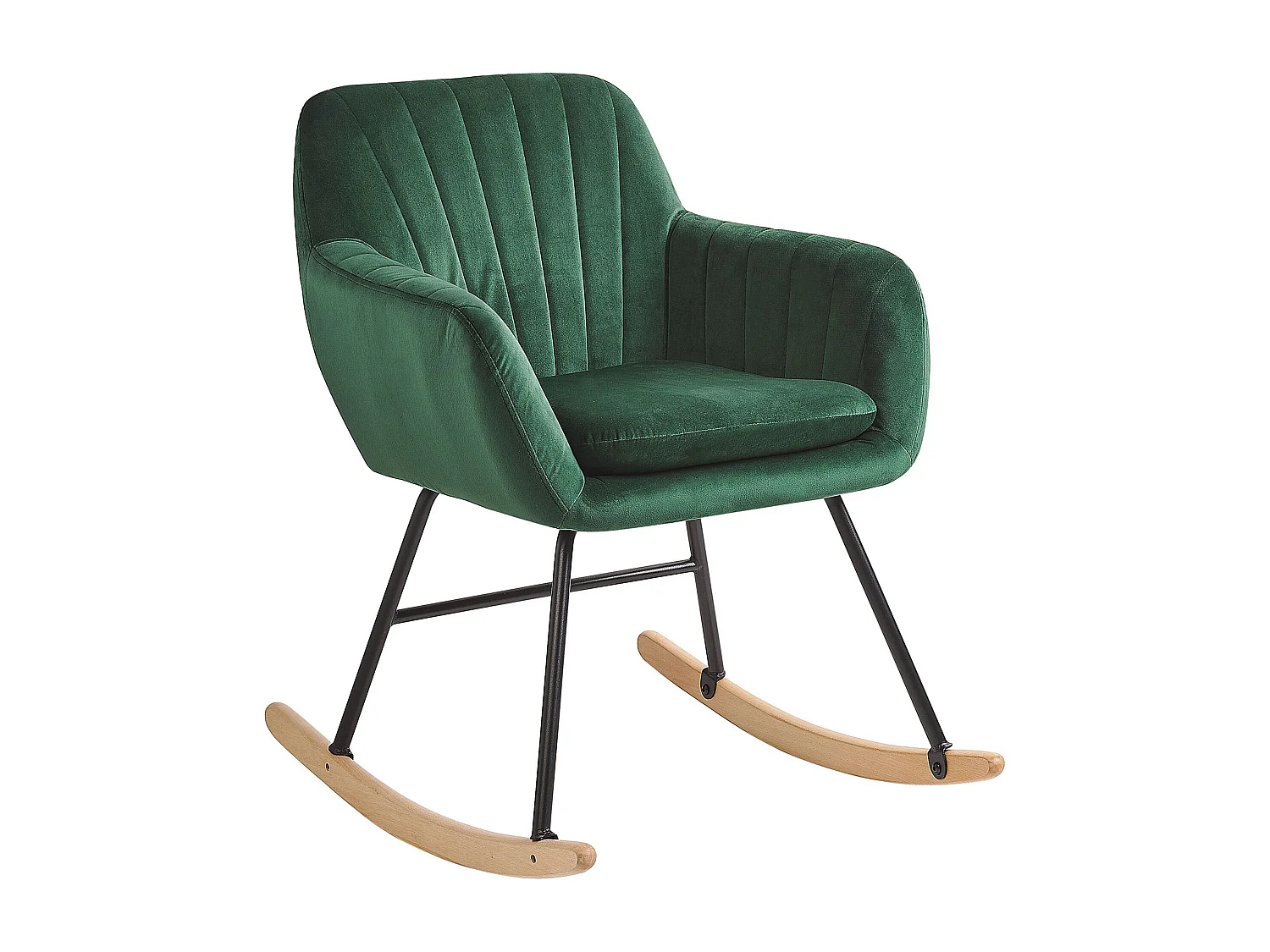 Fauteuil à bascule LIARUM Velours Vert émeraude