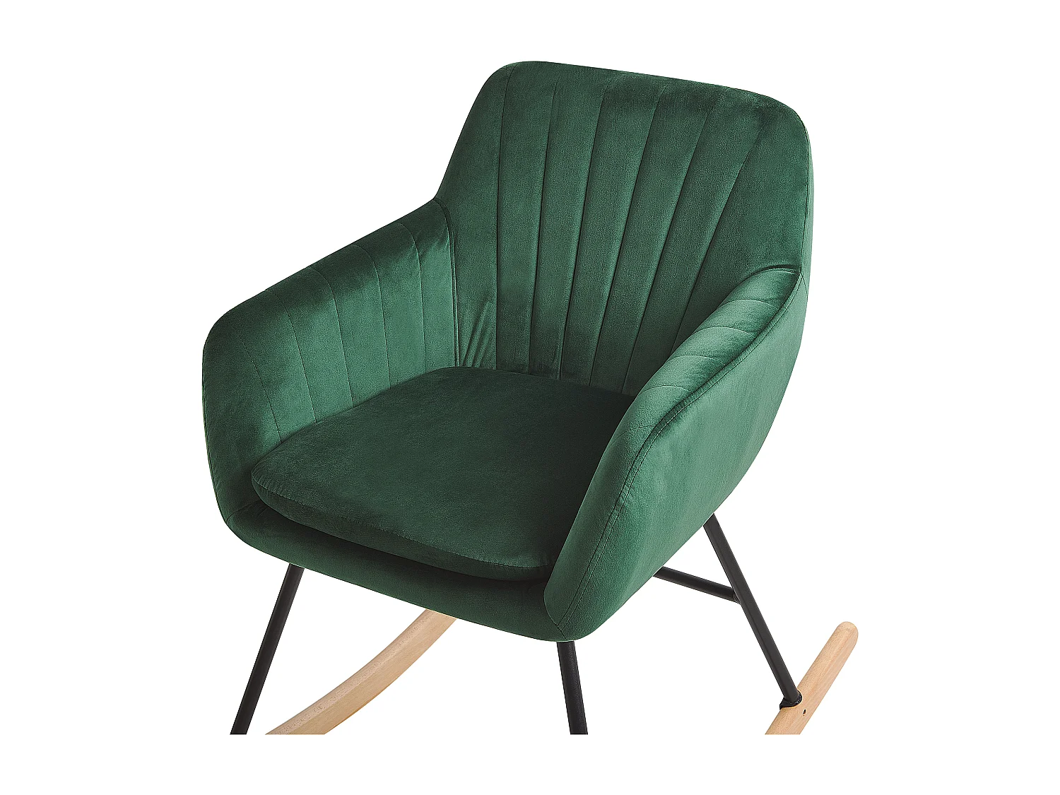 Fauteuil à bascule LIARUM Velours Vert émeraude