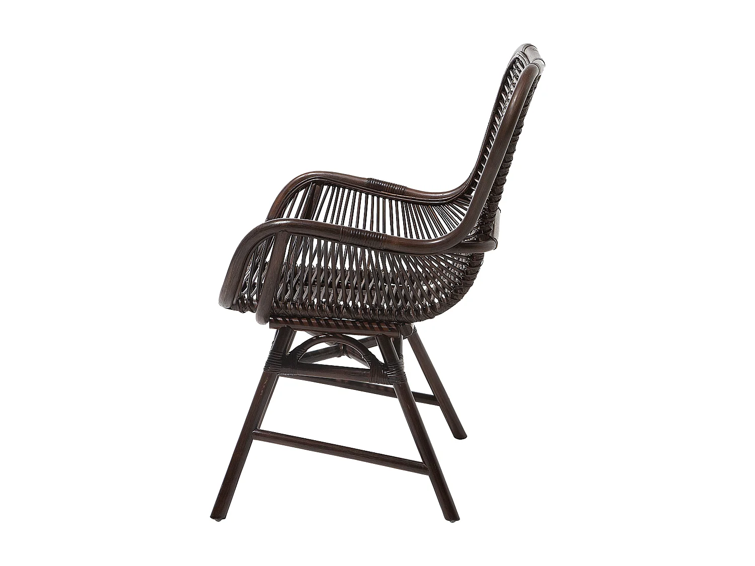 Chaise de salle à manger TOGO Rotin Marron foncé