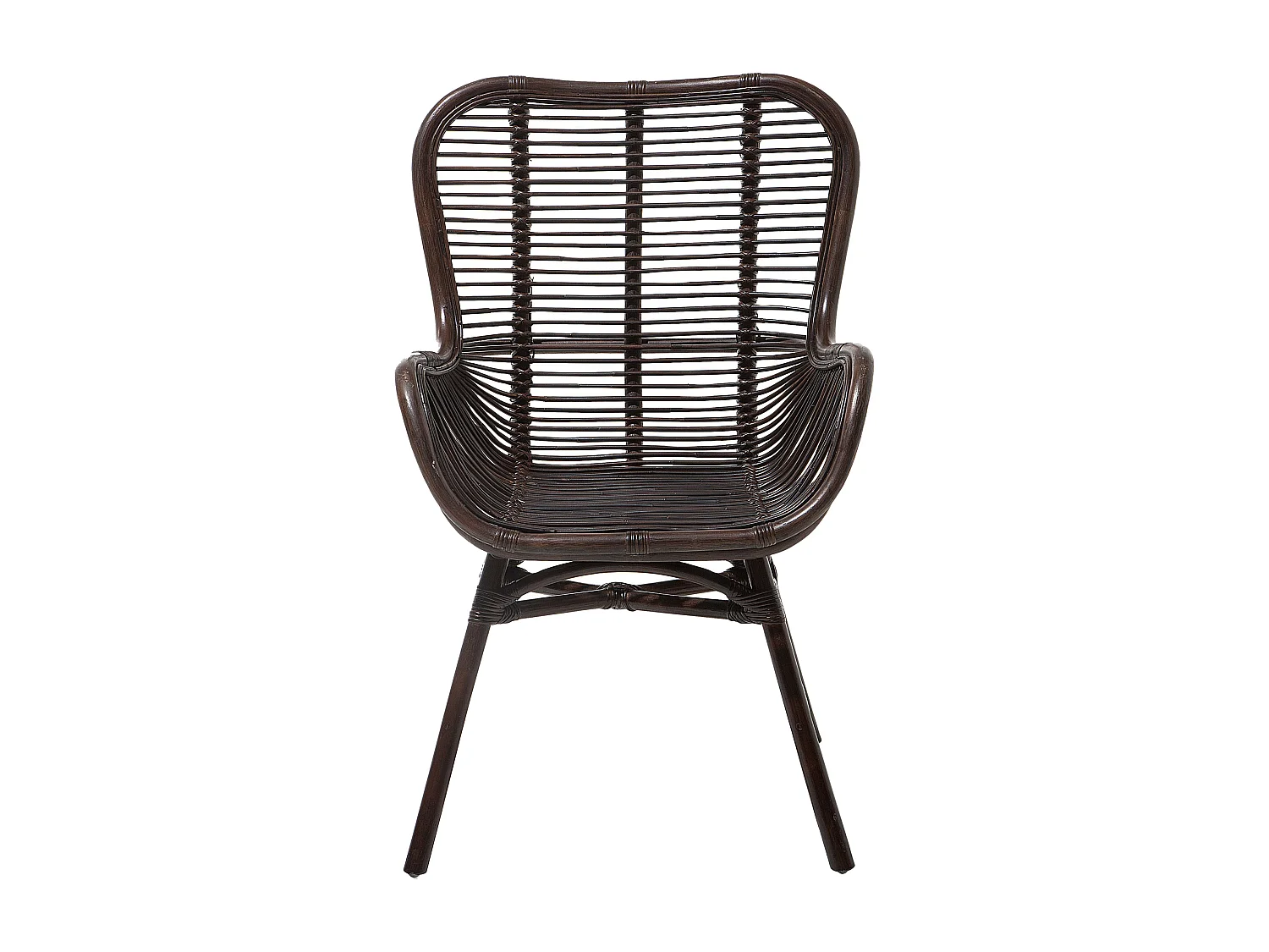 Chaise de salle à manger TOGO Rotin Marron foncé