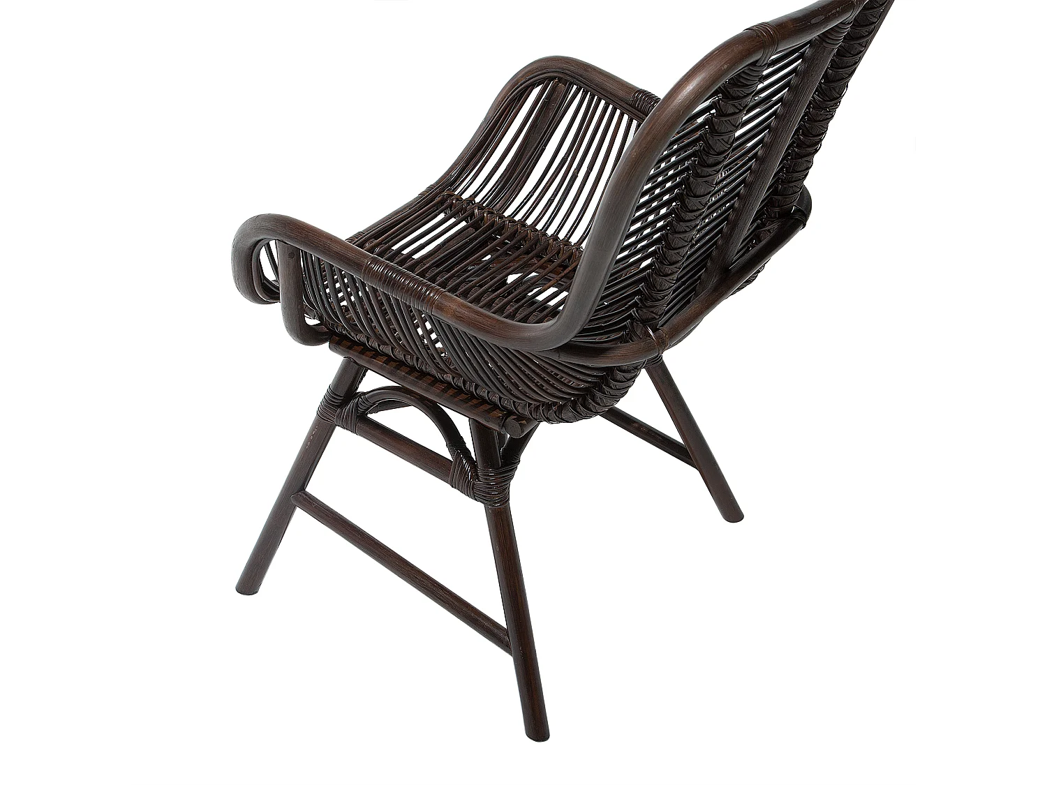 Chaise de salle à manger TOGO Rotin Marron foncé