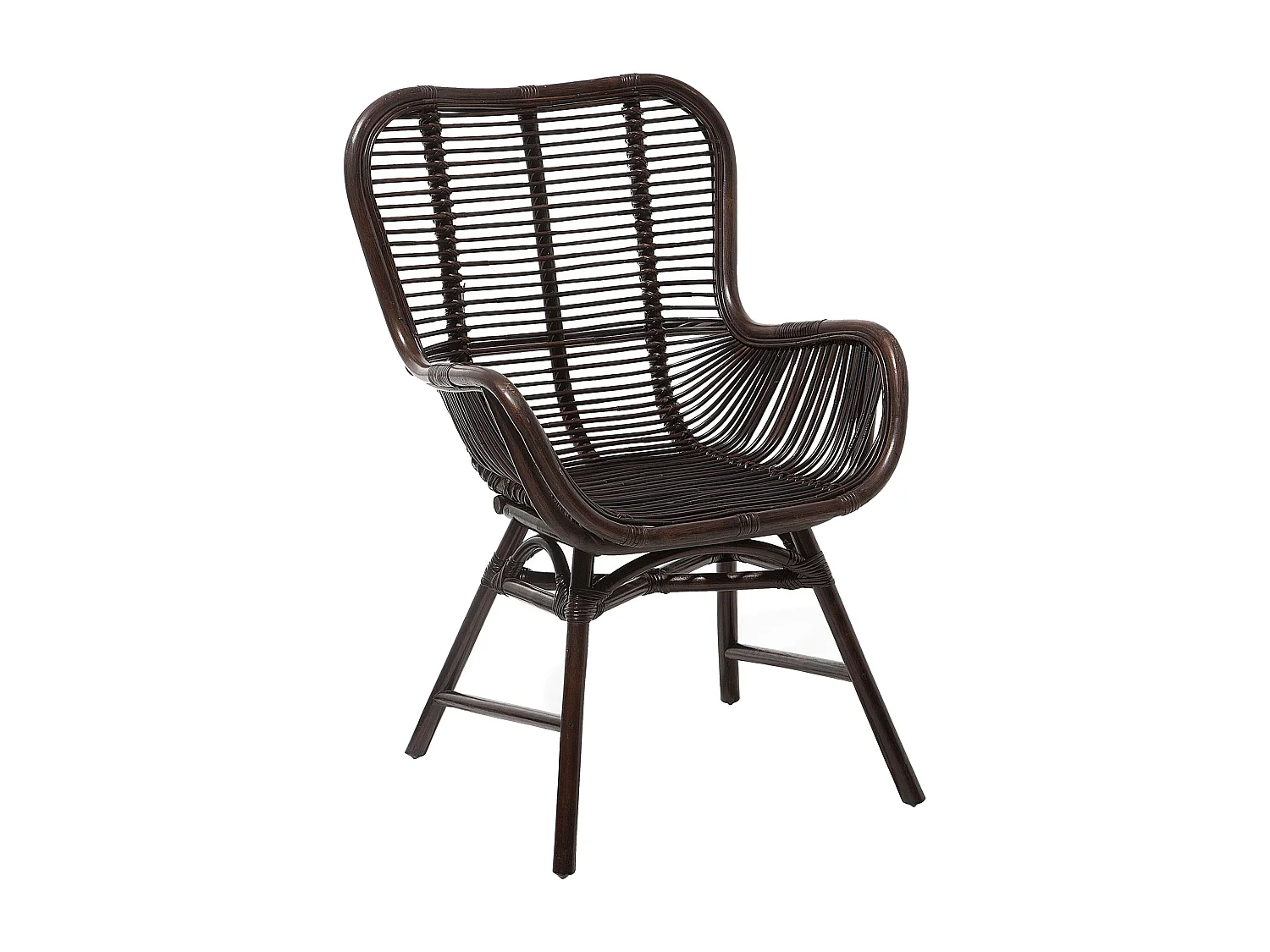 Chaise de salle à manger TOGO Rotin Marron foncé