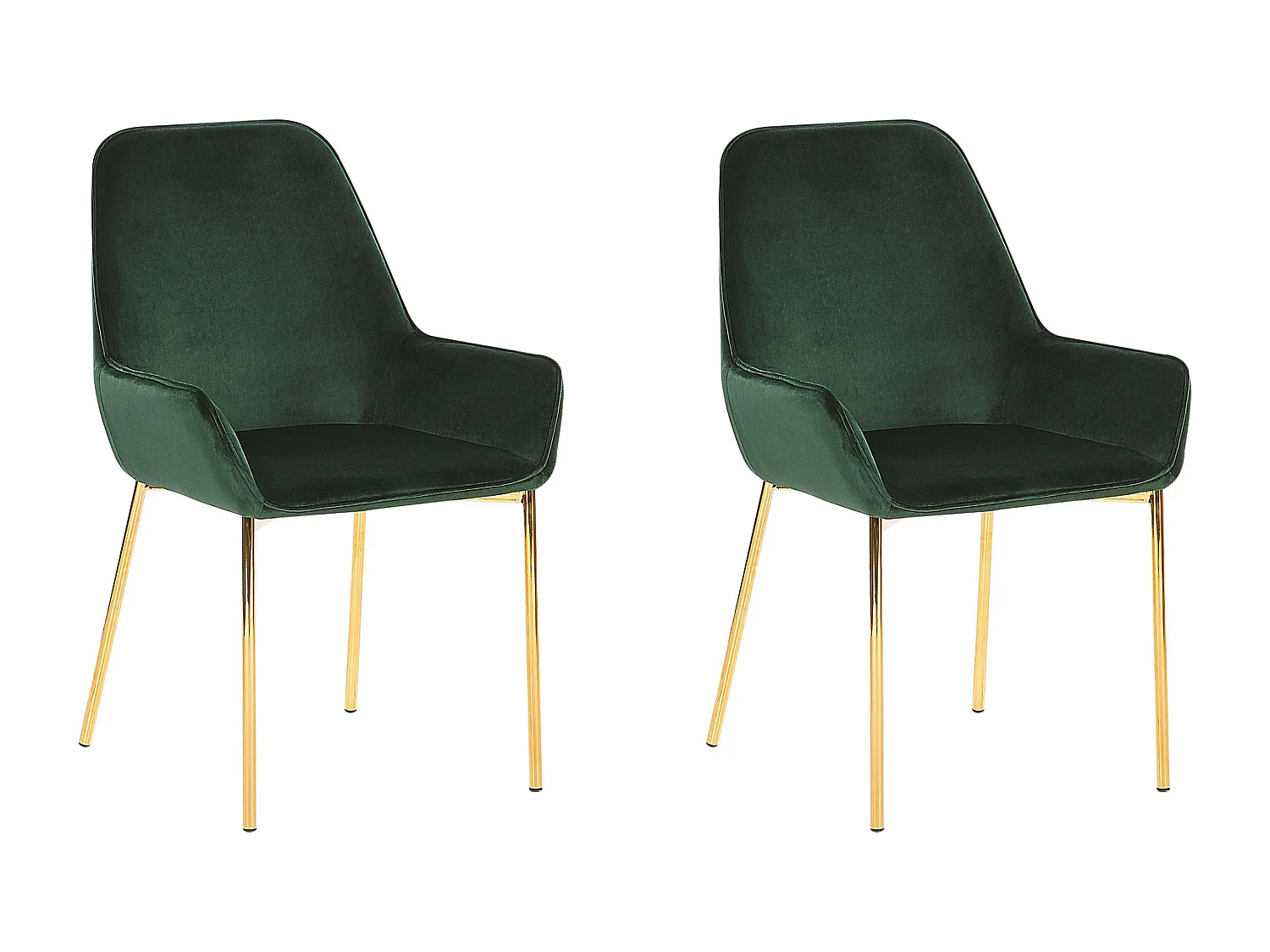 Set van 2 eetkamerstoelen LOVERNA Fluweel Donkergroen