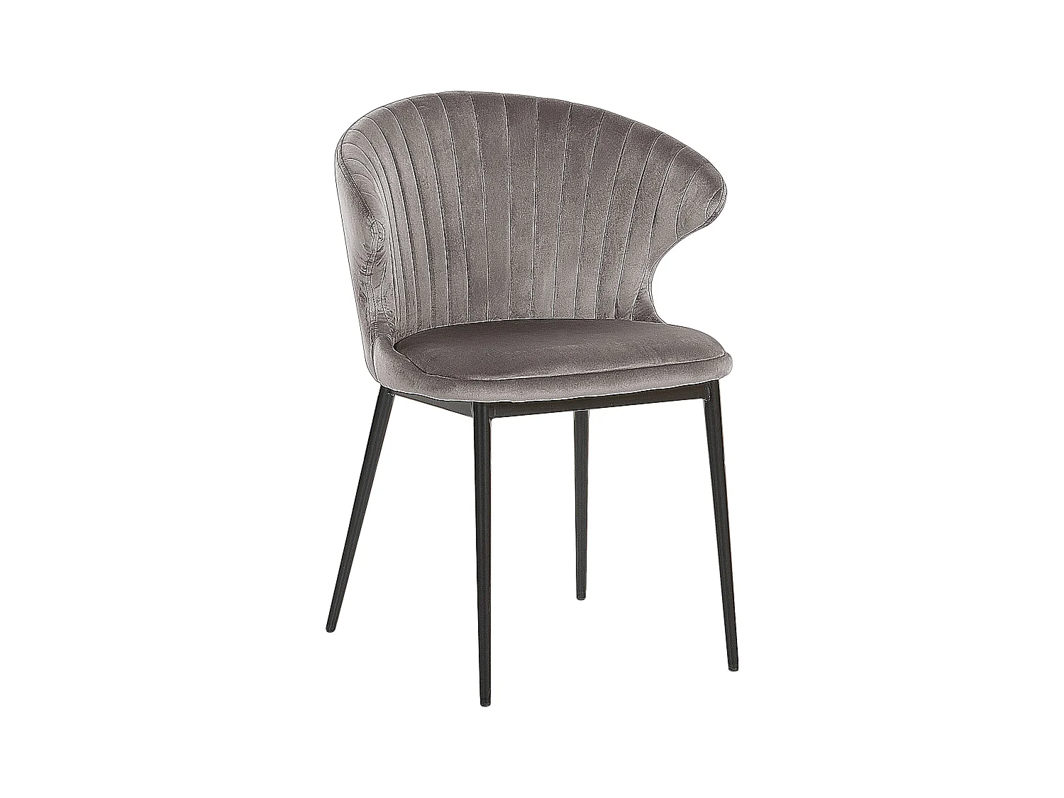 Lot de 2 chaises de salle à manger AUGUSTA Velours Gris