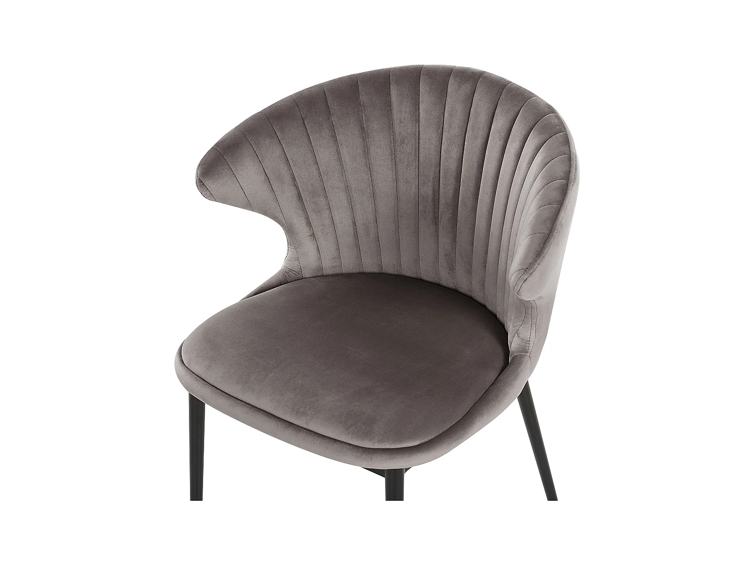 Lot de 2 chaises de salle à manger AUGUSTA Velours Gris