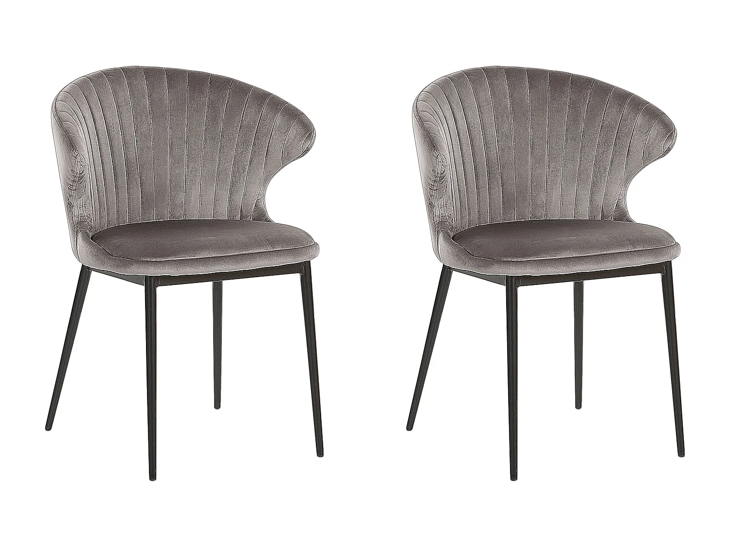 Lot de 2 chaises de salle à manger AUGUSTA Velours Gris