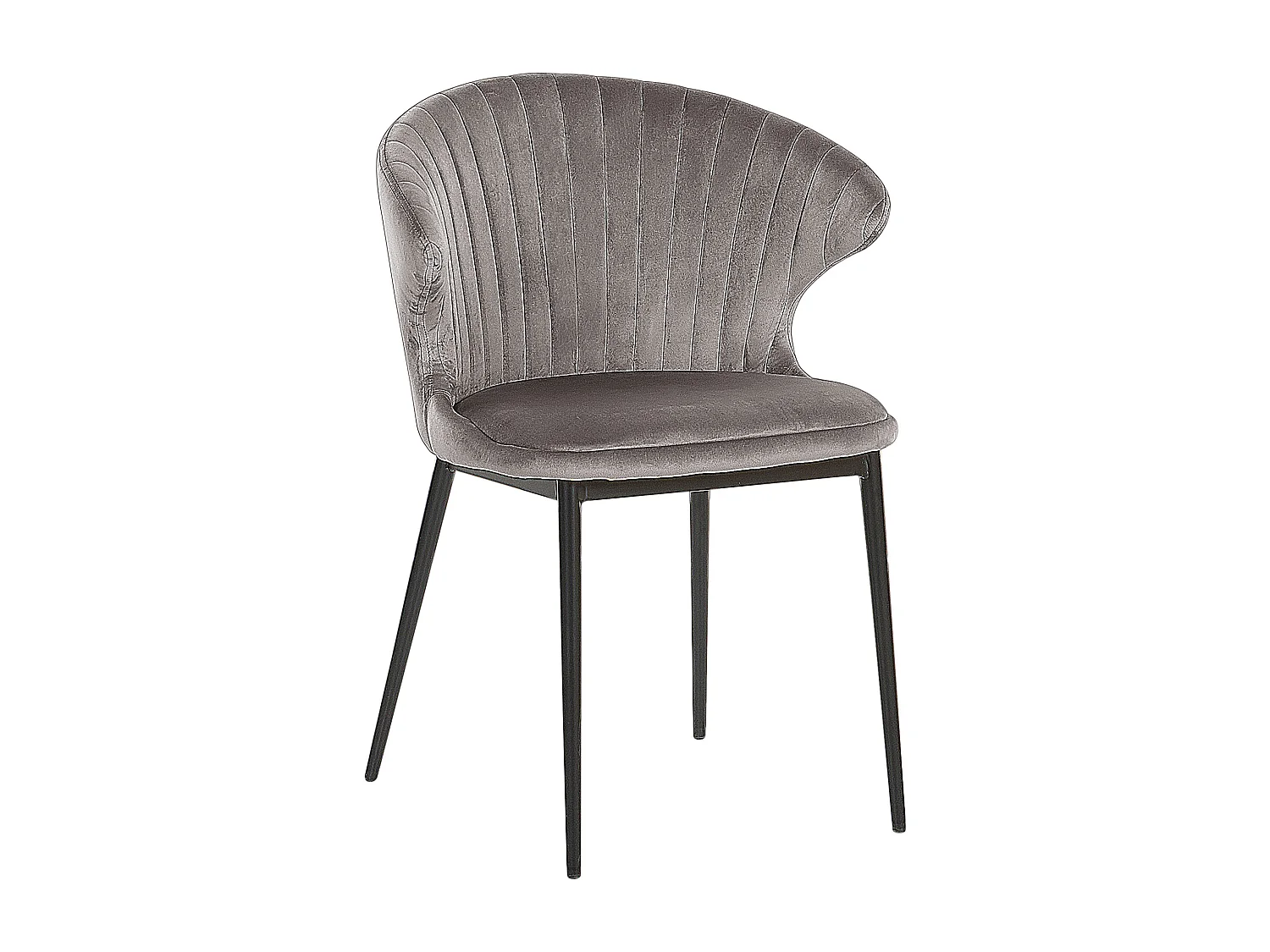 Lot de 2 chaises de salle à manger AUGUSTA Velours Gris