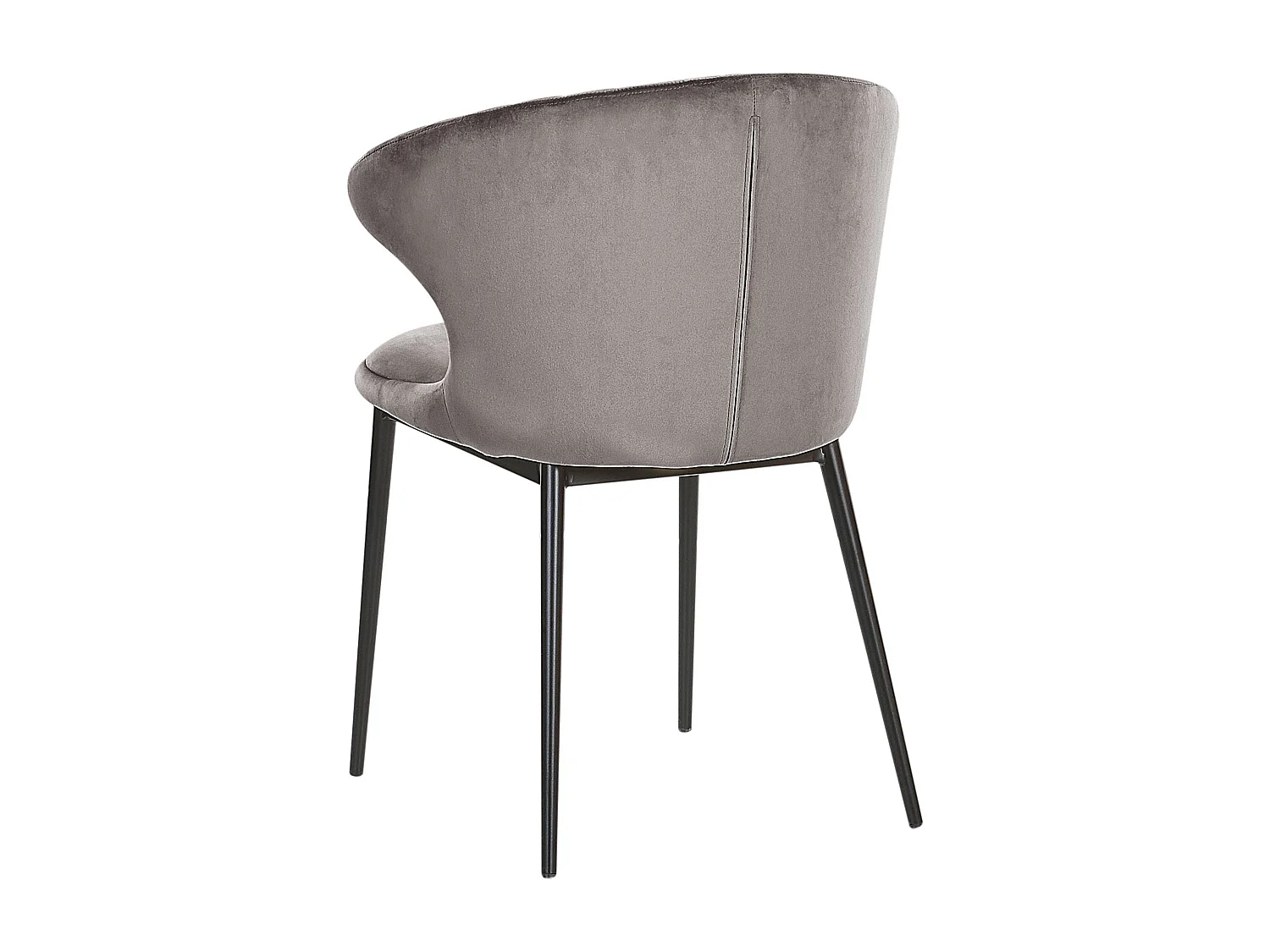 Polsterstuhl mit Metallbeinen im 2er Set grau Samtstoff Augusta