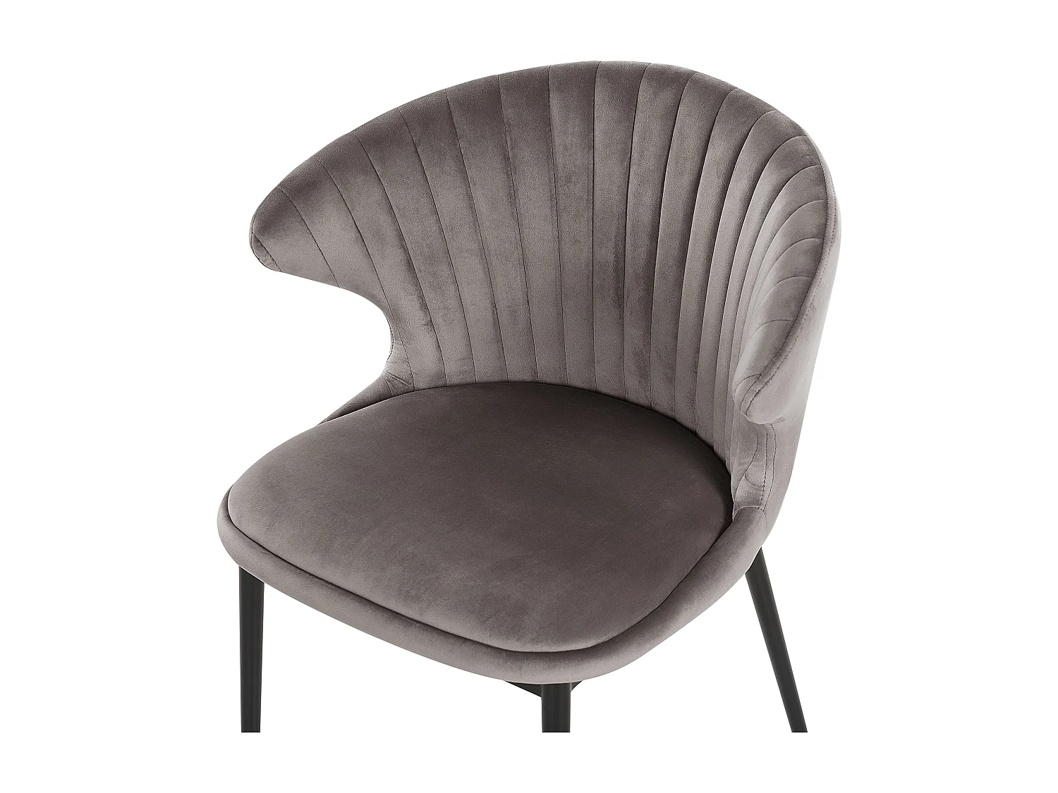 Polsterstuhl mit Metallbeinen im 2er Set grau Samtstoff Augusta