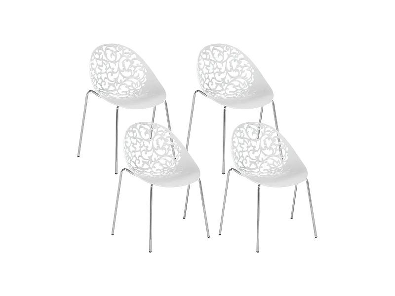 Lot de 4 chaises de salle à manger MUMFORD Blanc