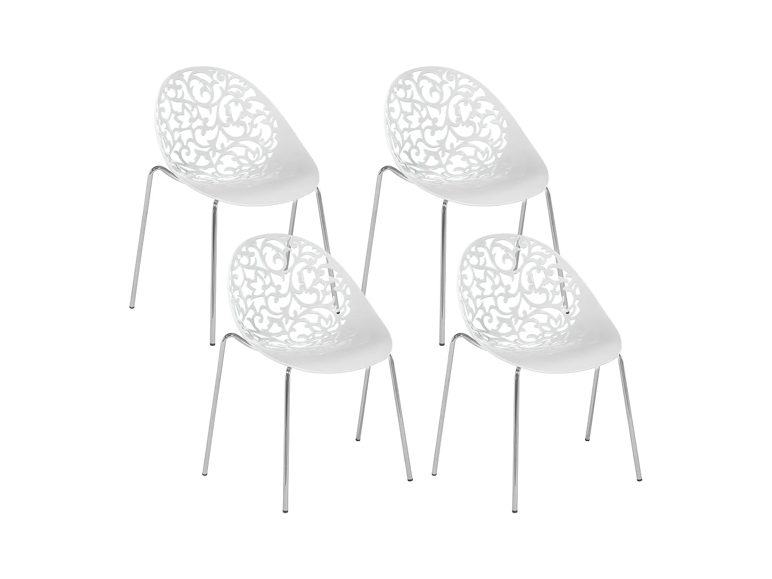 Lot de 4 chaises de salle à manger MUMFORD Blanc