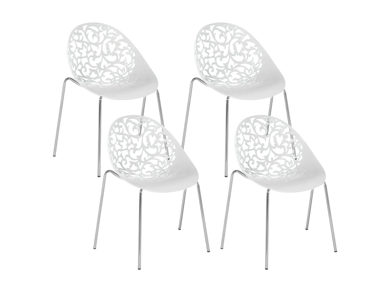 Lot de 4 chaises de salle à manger MUMFORD Blanc