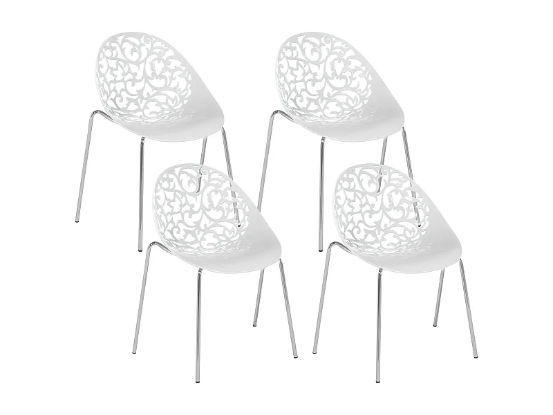 Set van 4 eetkamerstoelen MUMFORD Wit