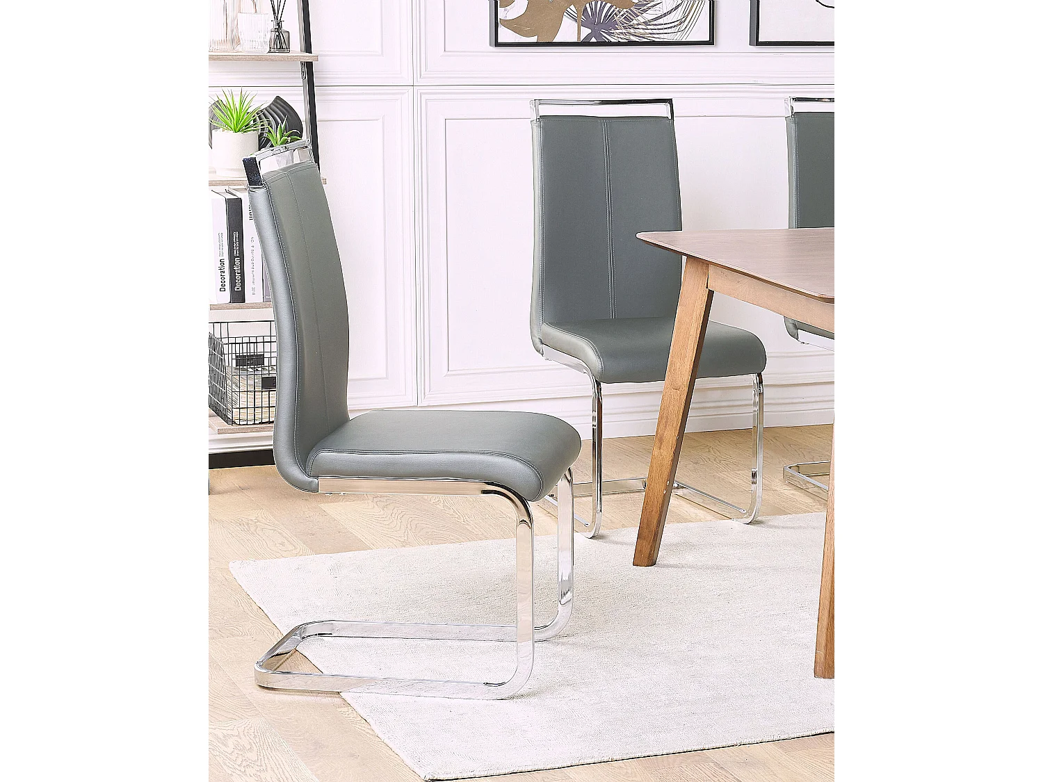 Set van 2 eetkamerstoelen GREEDIN Kunstleer Grijs