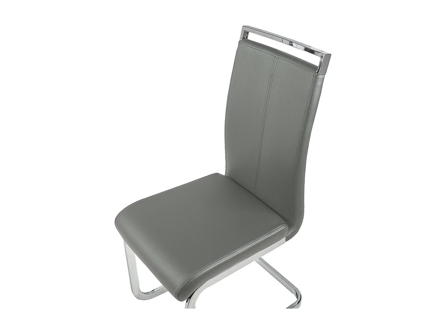 Lot de 2 chaises de salle à manger GREEDIN Cuir PU Gris