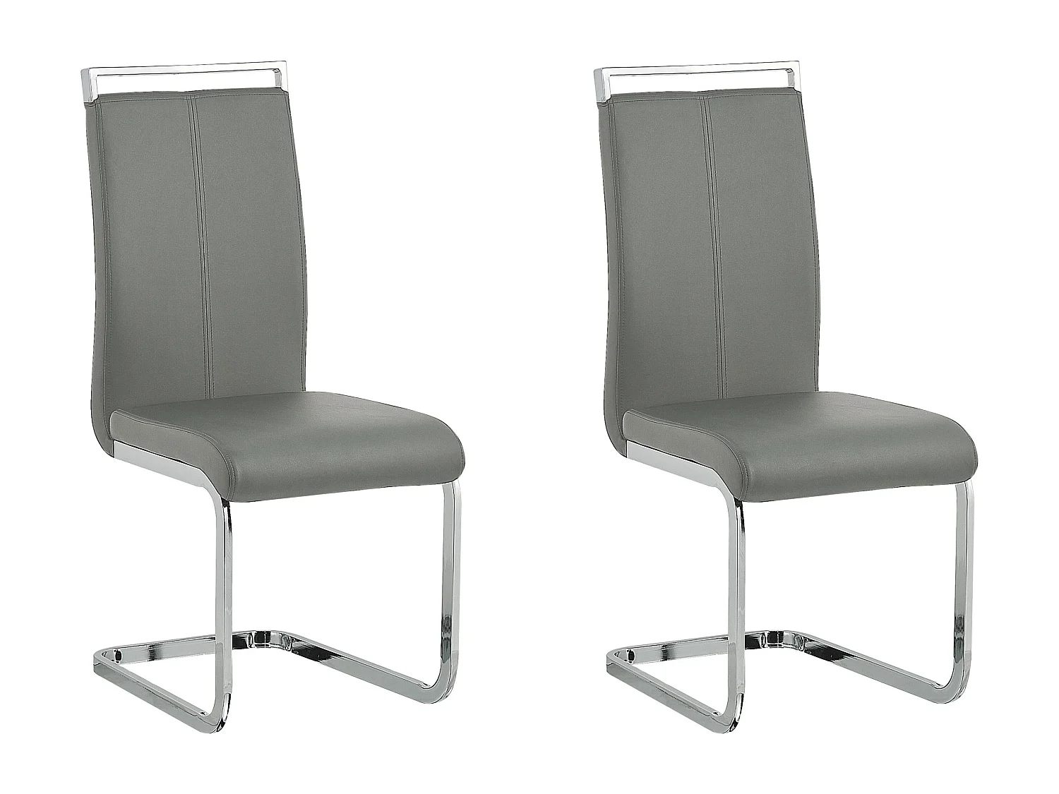 Set van 2 eetkamerstoelen GREEDIN Kunstleer Grijs