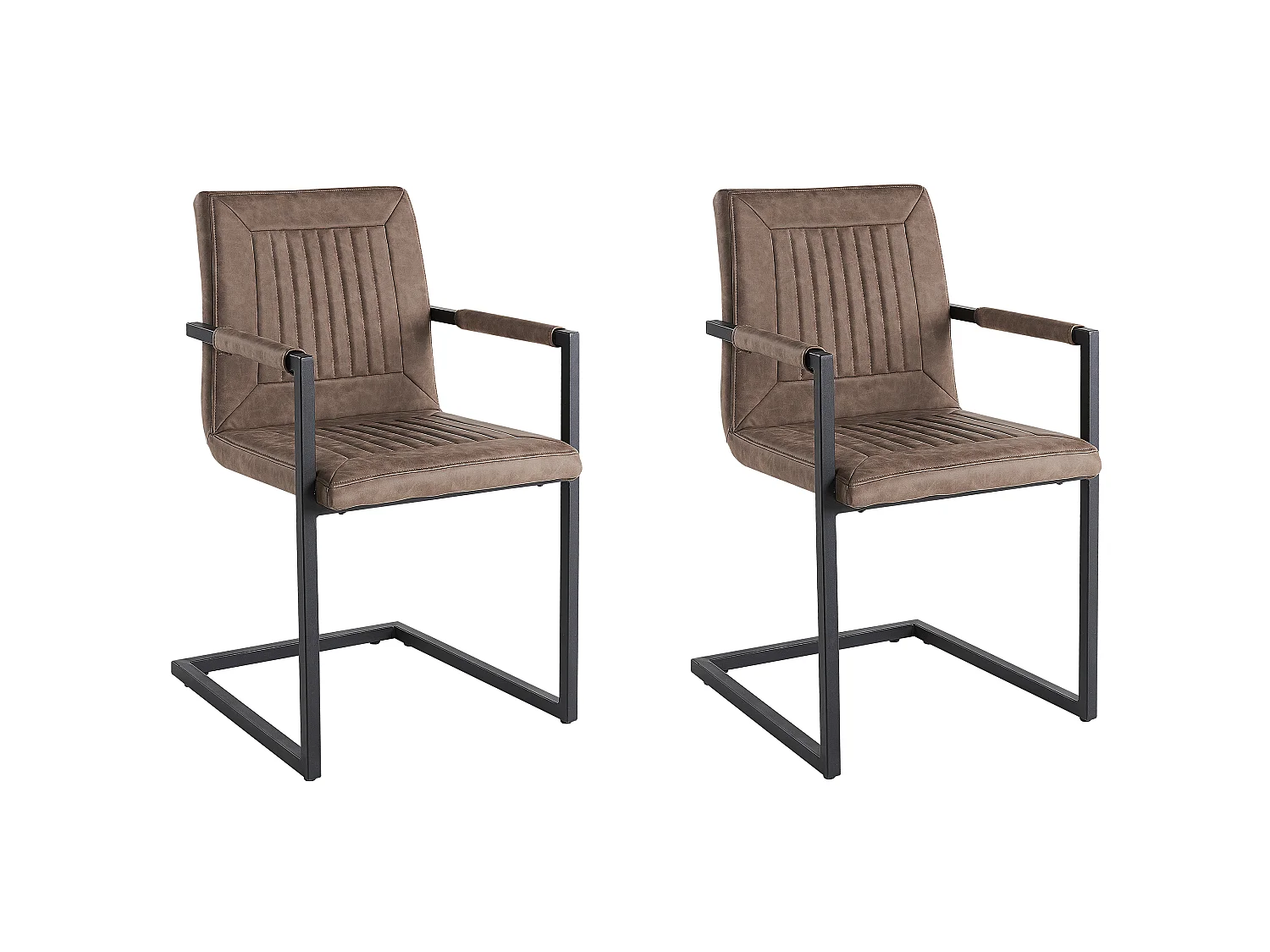 Zestaw 2 krzeseł konferencyjnych BRANDOL Ekoskóra Brązowy