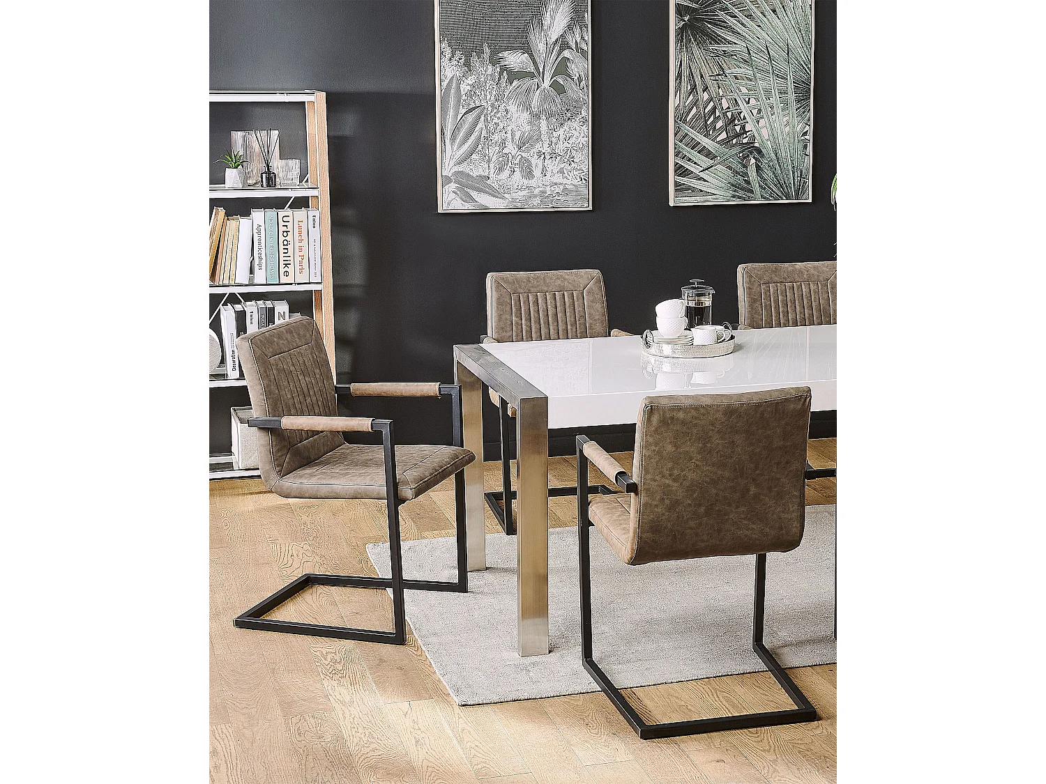 Zestaw 2 krzeseł konferencyjnych BRANDOL Ekoskóra Brązowy