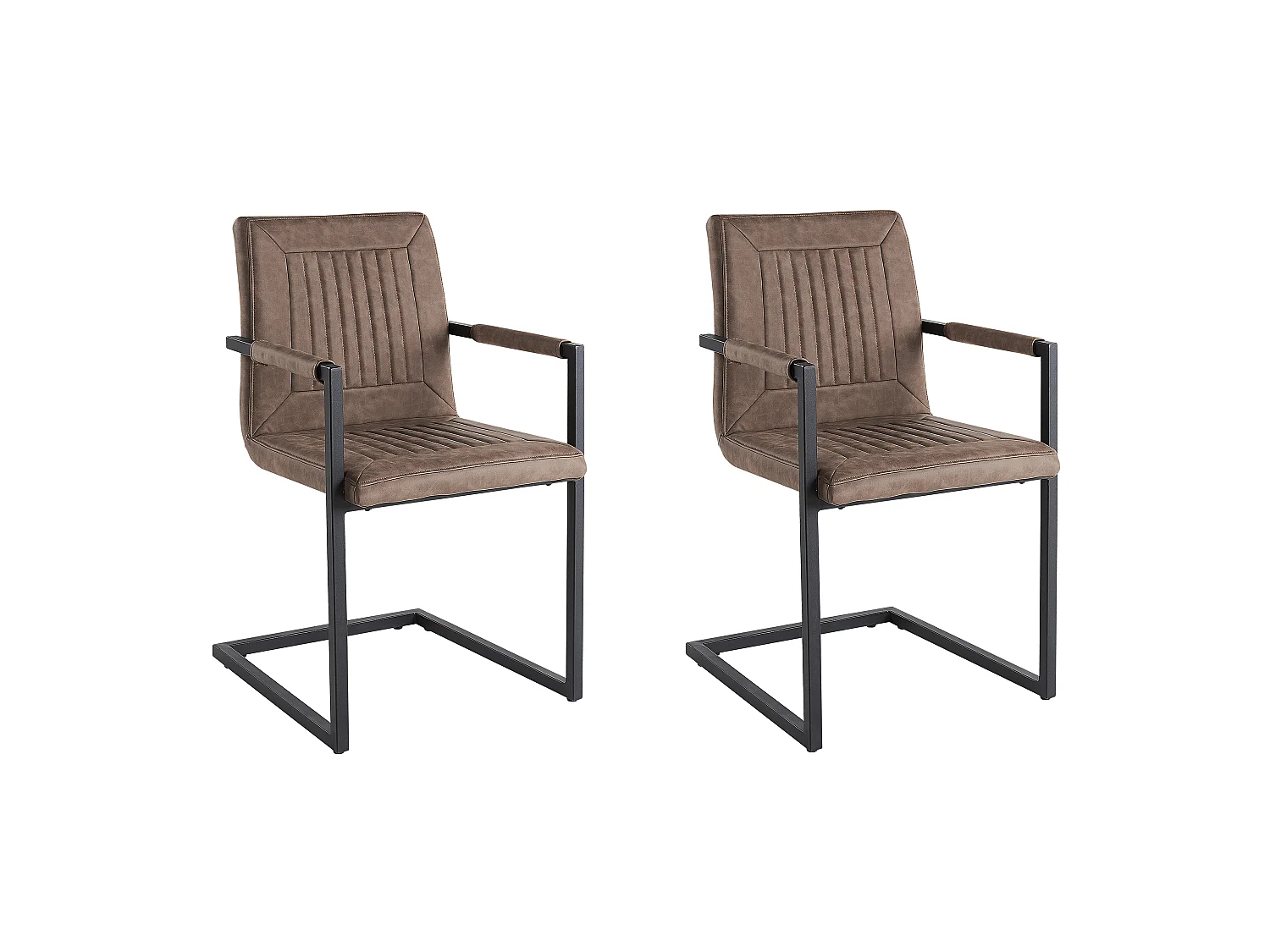 Lot de 2 chaises de conférence BRANDOL Cuir PU Marron