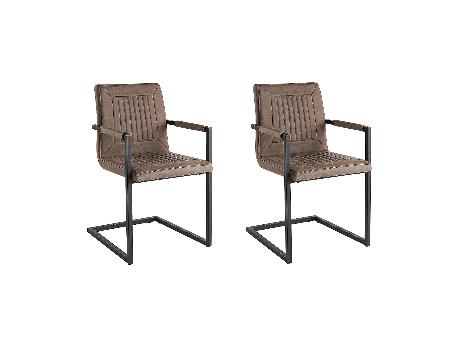 Lot de 2 chaises de conférence BRANDOL Cuir PU Marron