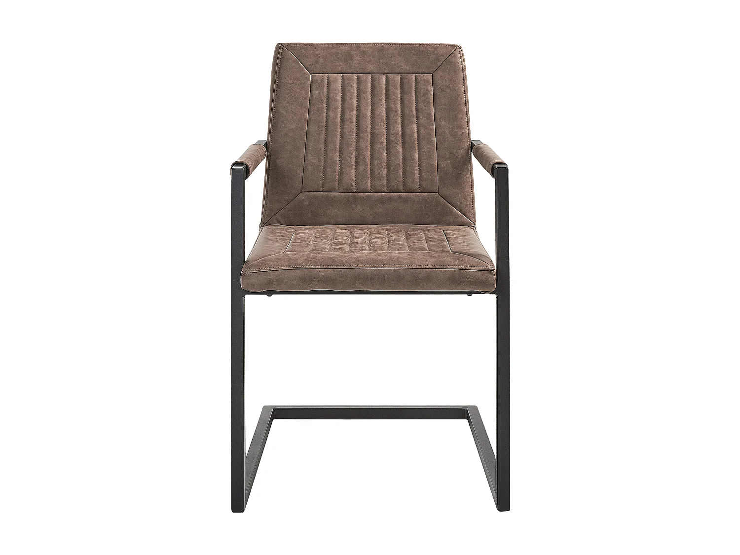 Lot de 2 chaises de conférence BRANDOL Cuir PU Marron