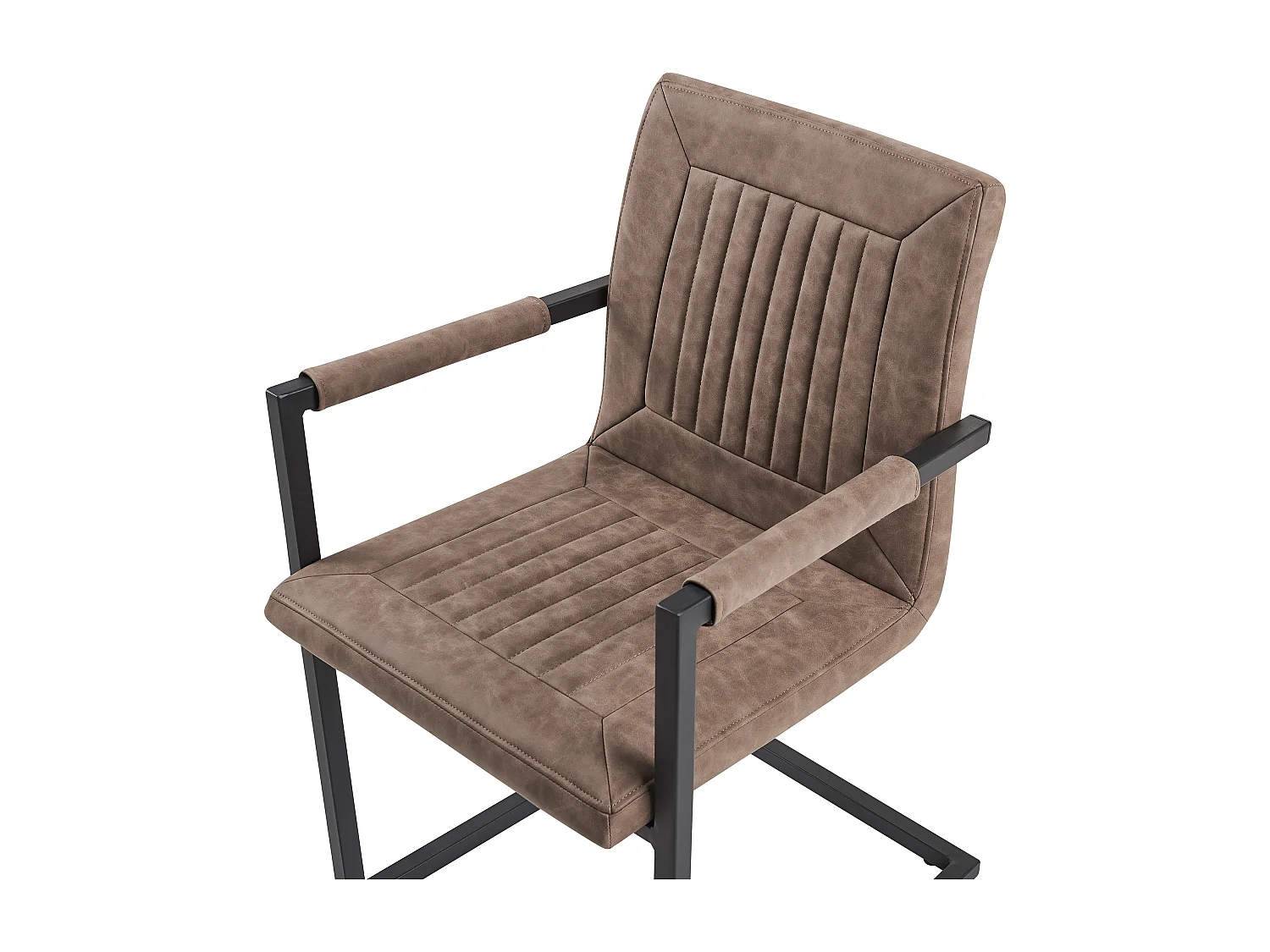 Lot de 2 chaises de conférence BRANDOL Cuir PU Marron