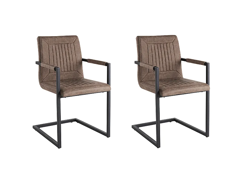 Set van 2 vergaderstoelen BRANDOL Kunstleer Bruin