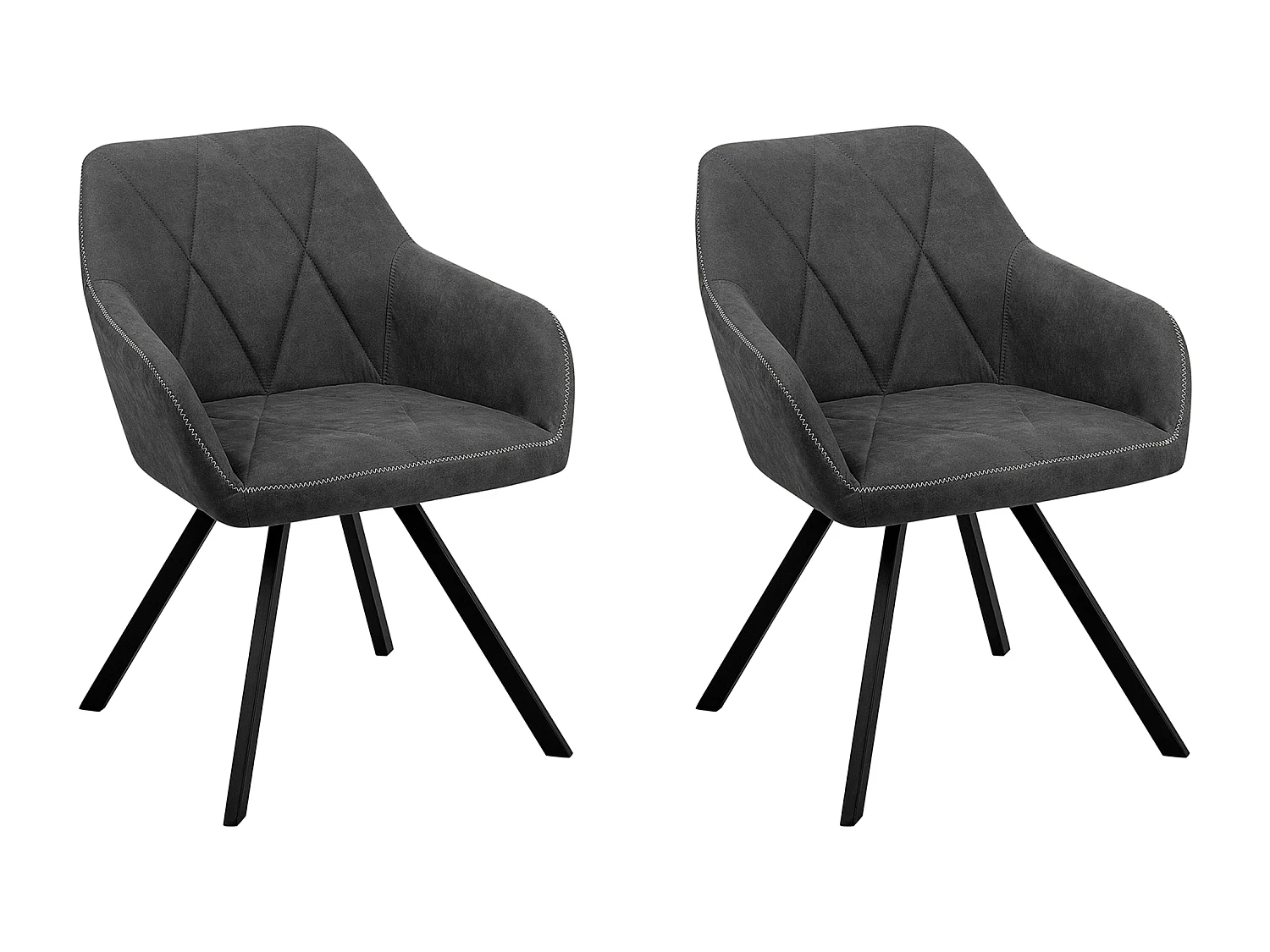Set di 2 sedie da pranzo MONEE Grigio scuro