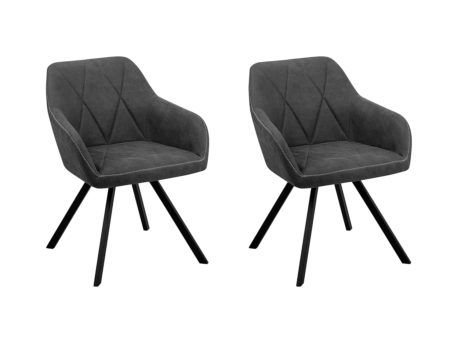 Lot de 2 chaises de salle à manger MONEE Gris foncé