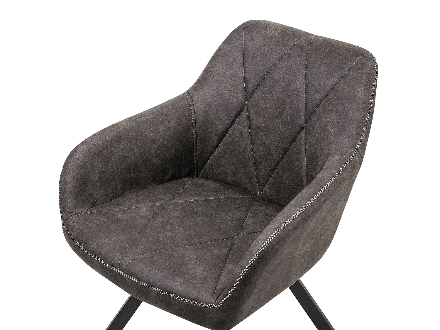 Set of 2 Dining Chairs MONEE Fabric Dark Grey