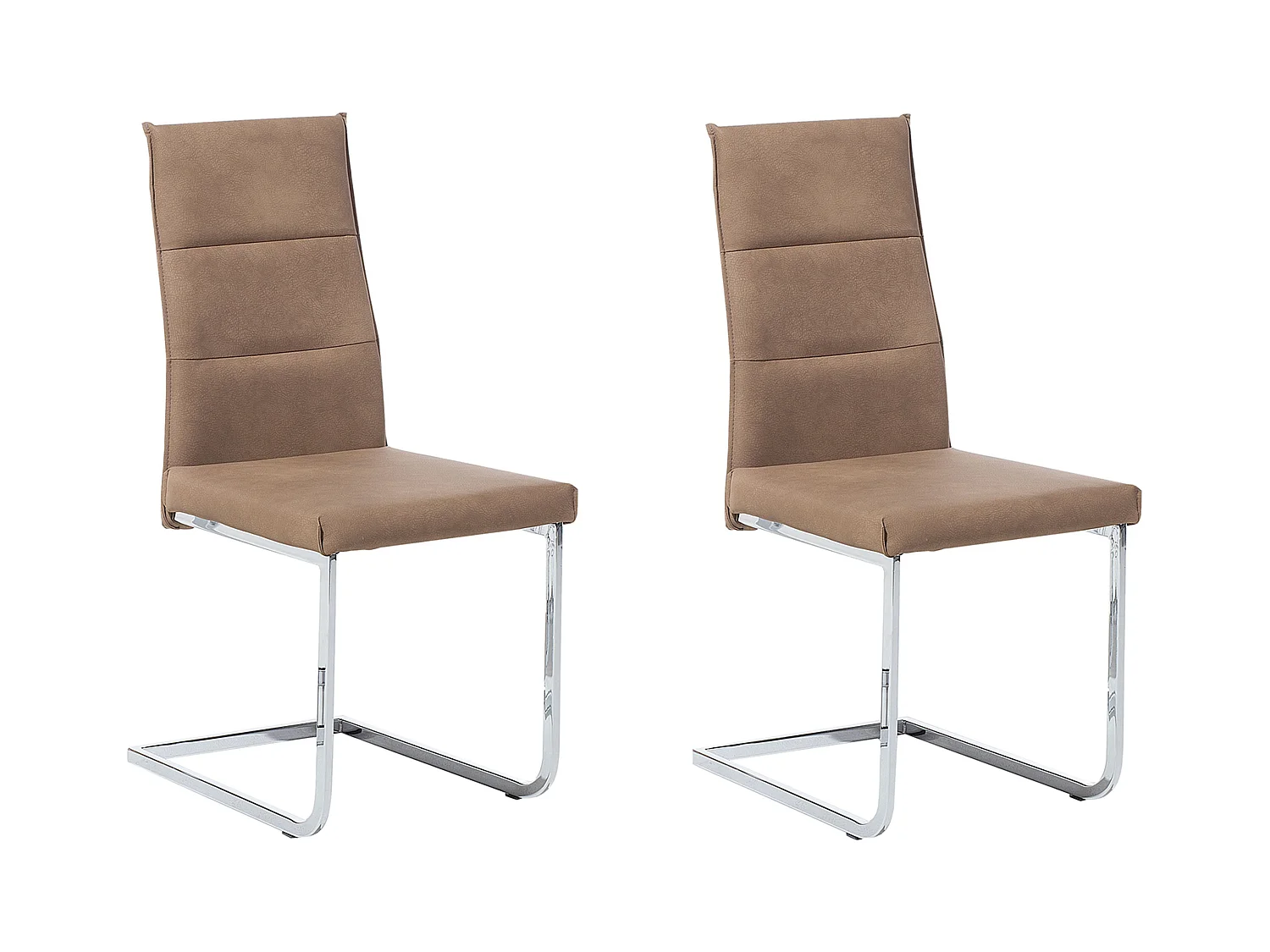 Lot de 2 chaises de salle à manger ROCKFORD Cuir PU Beige sable