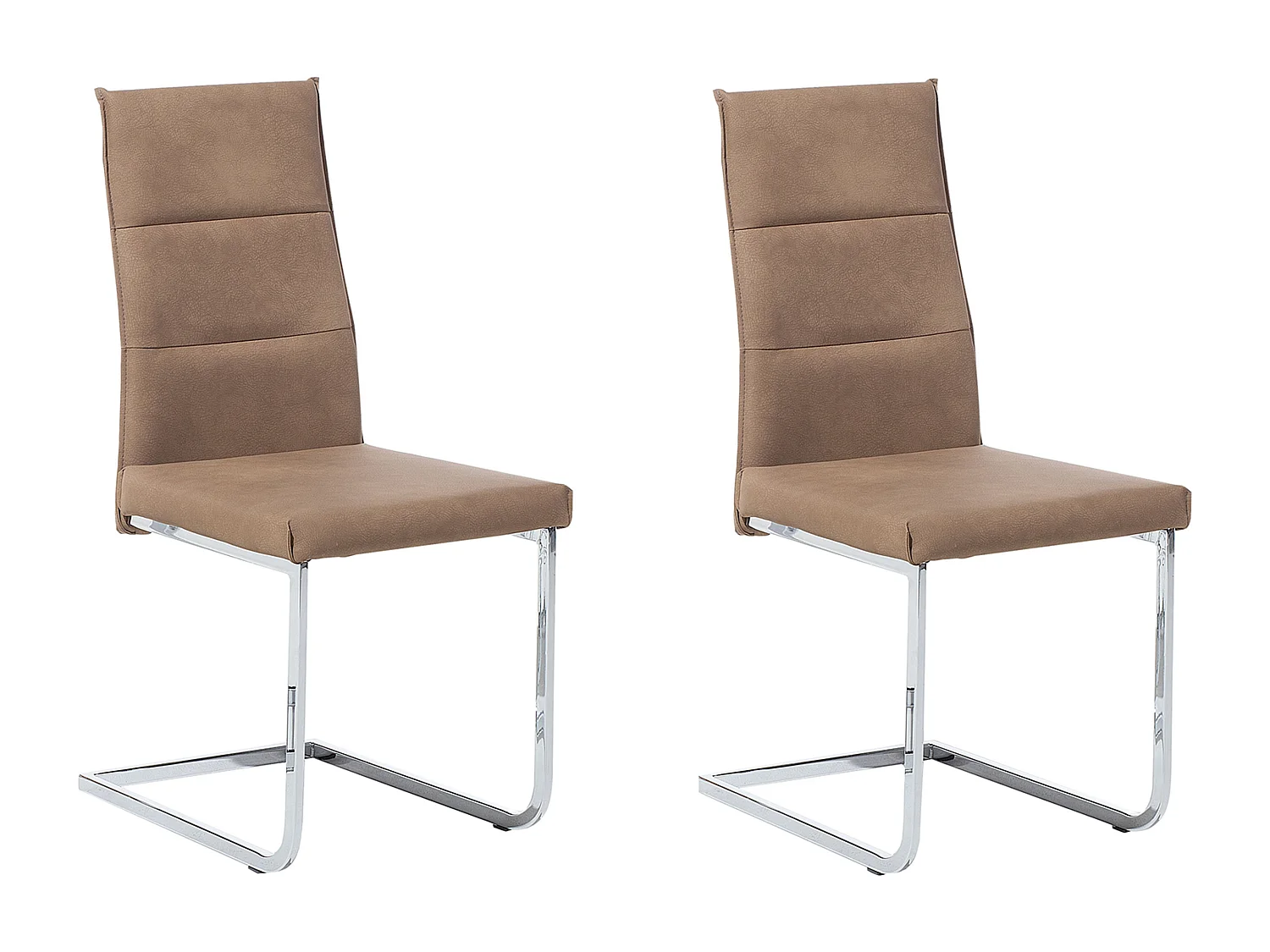 Set van 2 eetkamerstoelen ROCKFORD Kunstleer Zandbeige
